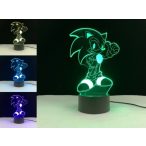 Sonic sündisznó világító 3D tábla