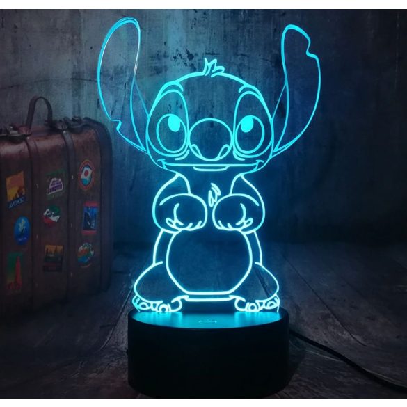 Stitch világító 3D tábla